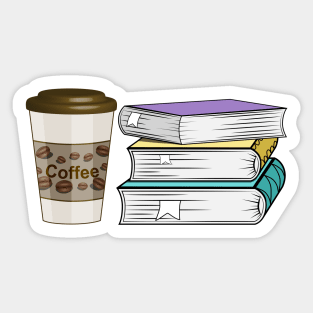 Books And Coffee Sticker